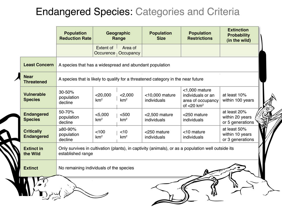 list of threatened species