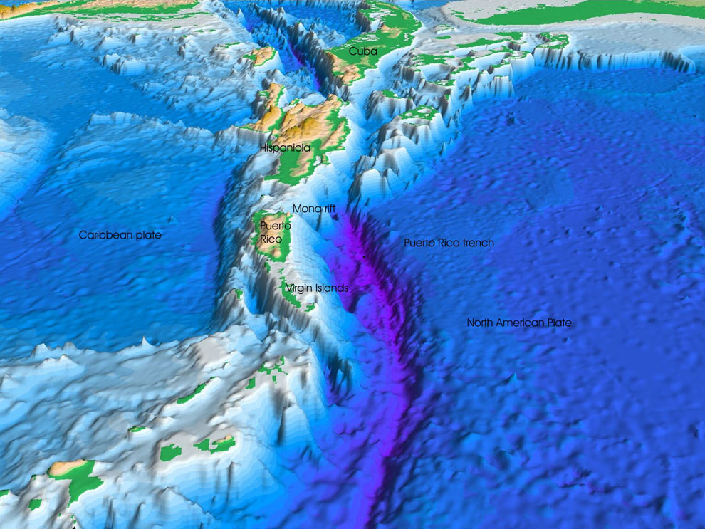 ocean trench map