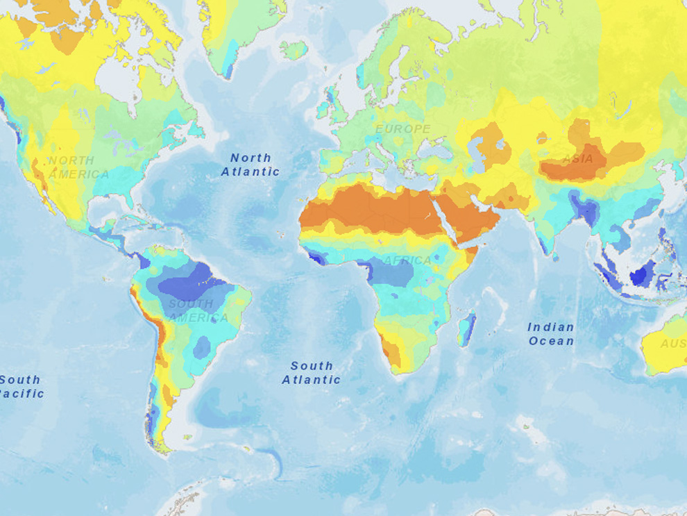world map mountain ranges and deserts