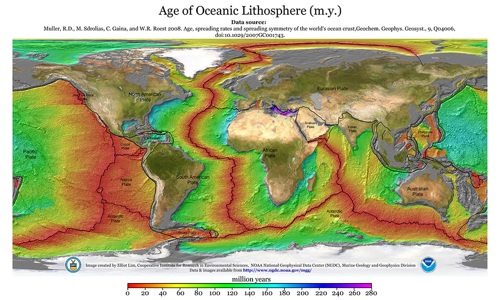 plate tectonics theory map