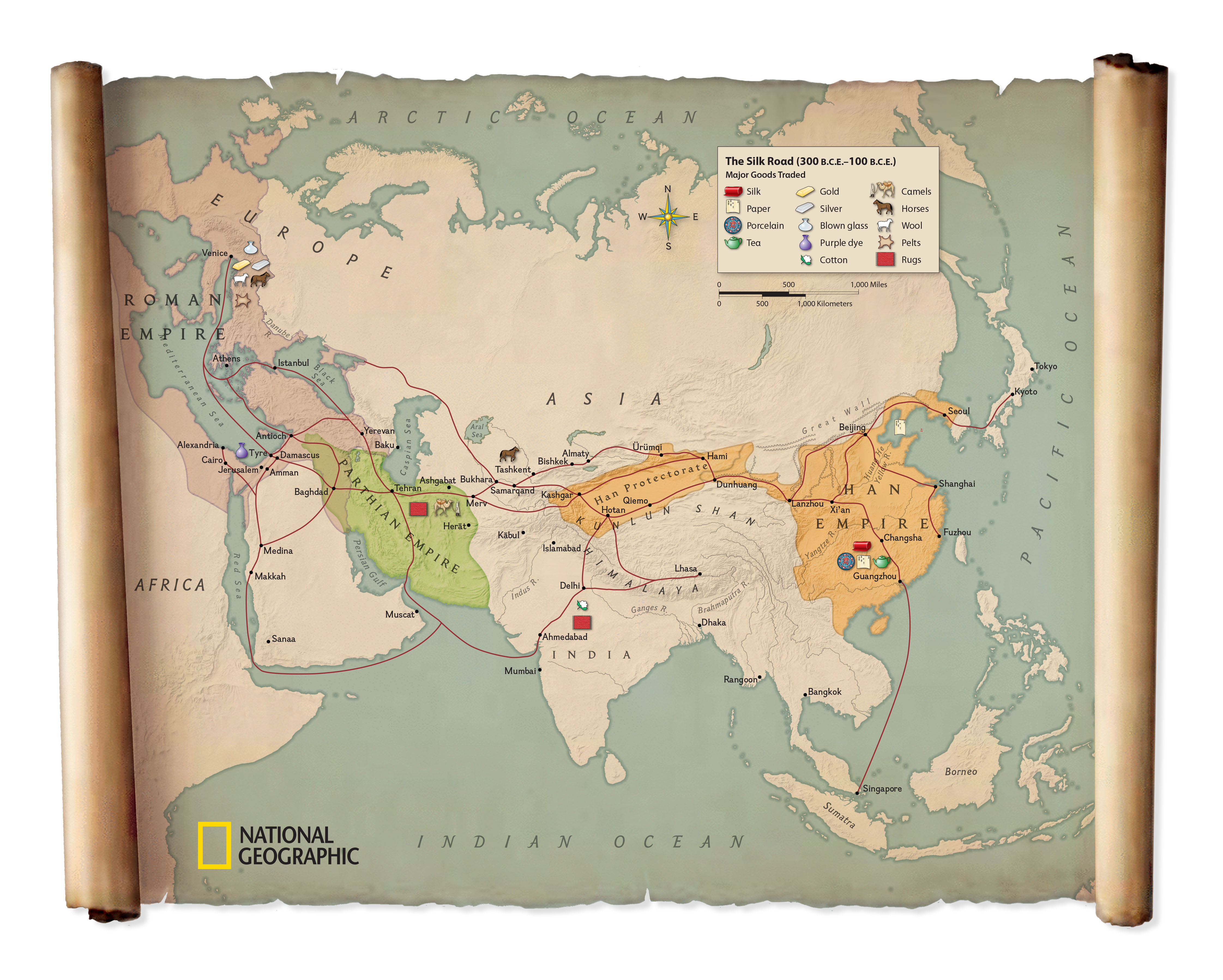 silk road goods map