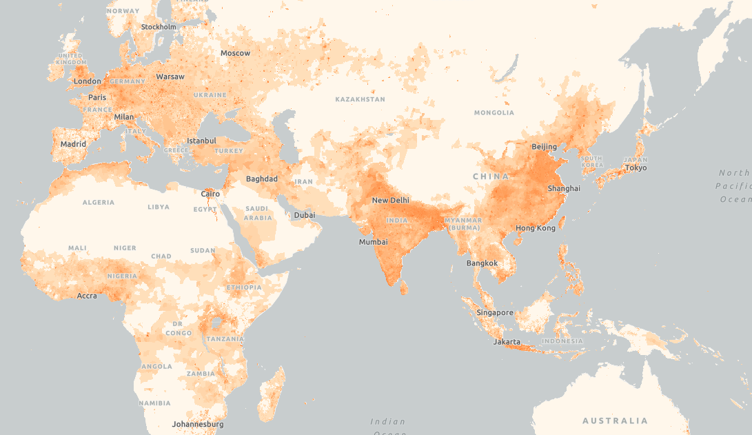 map of population density of us 2015
